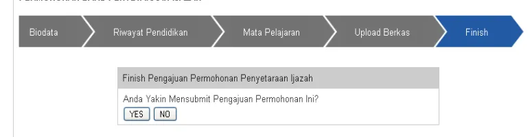 Gambar 14. Finish Permohonan 