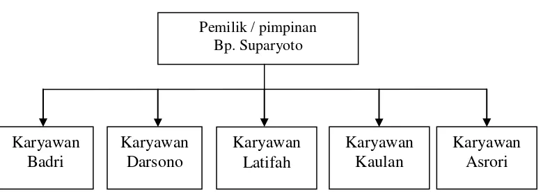 Gambar 5. Struktur organisasi agroindustri kopi bubuk organik di Desa Gunung Terang Kecamatan Way Tenong Kabupaten Lampung Barat