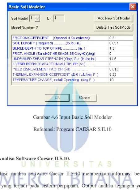 Gambar 4.6 Input Basic Soil Modeler  Referensi: Program CAESAR 5.II.10 