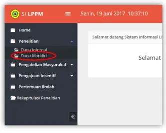 Gambar 3 – Tampilan Menu Penelitian 