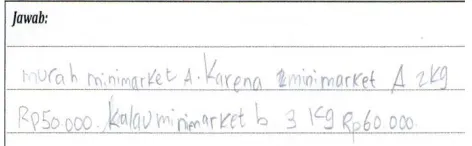 Figure 2. Rizky’s answer (left) and Ghifara’s answer (right) 