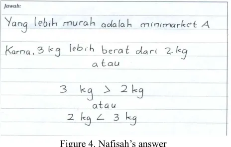 Figure 4. Nafisah’s answer 
