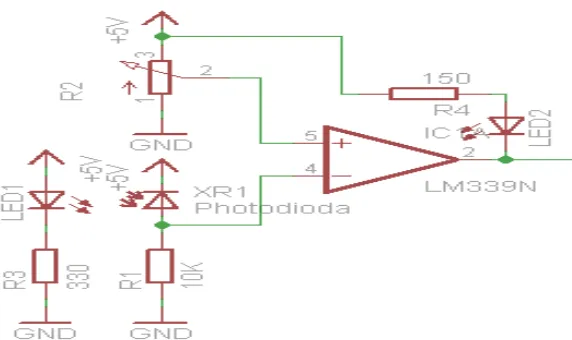 Gambar 3.2 Rangkaian Sensor Inframera 
