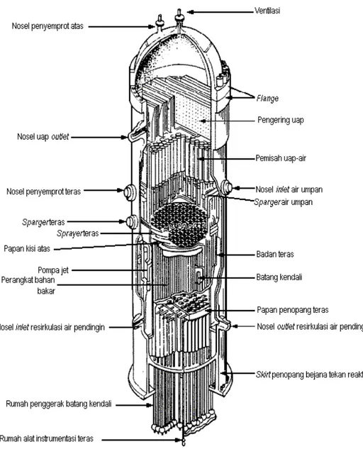 Gambar 5. Diskripsi konstruksi di dalam bejana tekan BWR