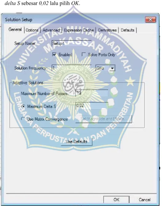 Gambar 3.17 Pengisian data analysis setup