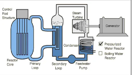 Gambar 6. Skematik Reaktor Jenis PWR (Pramuditya dan Waris, 2005) 
