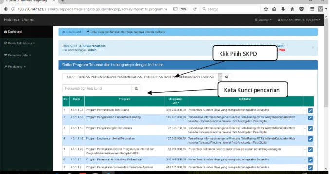 Gambar 13.  Mengelola Data Program Tahunan  Catatan  : 