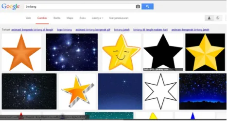 Gambar III.17 Studi Visual Untuk Ilustrasi Bintang  Sumber :  https://www.google.co.id/search? 