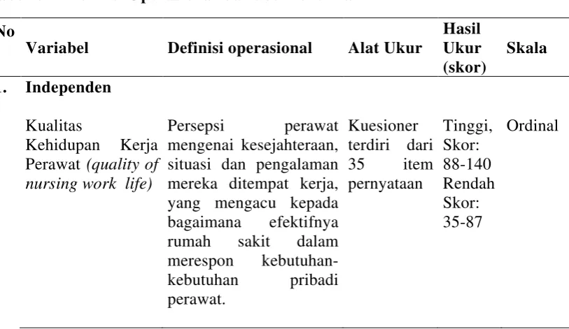 Tabel  3.2. Definisi Operasional Variabel Penelitian 