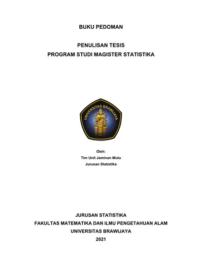 BUKU PEDOMAN PENULISAN TESIS PROGRAM STUDI MAGISTER STATISTIKA