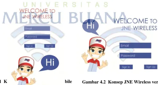 Gambar 4.2  Konsep JNE Wireless versi web  Sumber : Pribadi 