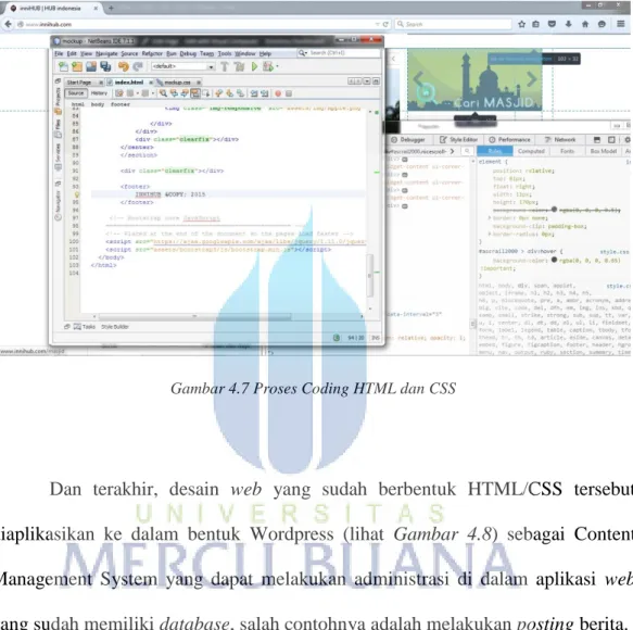 Gambar 4.7 Proses Coding HTML dan CSS