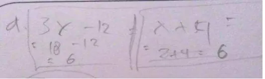 Figure 2: Student failed to solve the problems of linear equation with one variable 