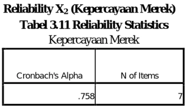 Tabel 3.10 Reliability Statistics 