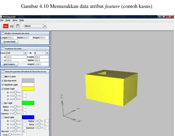 Gambar 4.11 Visualisasi model benda kerja tanpa feature 