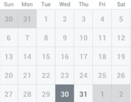 Gambar 1. Tampilan default kalender dari Android Times Square. 