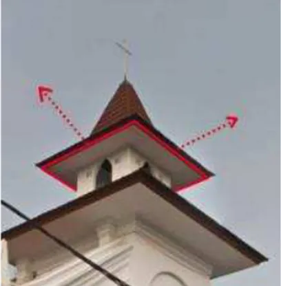 Gambar 14. Atap Menara lebih ramping  untuk lonceng 2018 