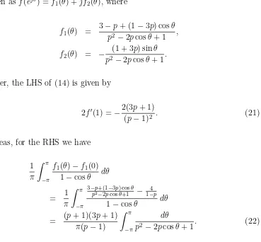 Figure 1 shows that numerical calculation of LHS in (21) and that of RHS in(22) for varying stable pole p are coinciding.