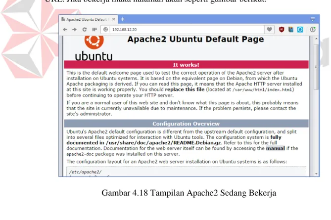 Gambar 4.17 Tampilan Perintah Apache2 