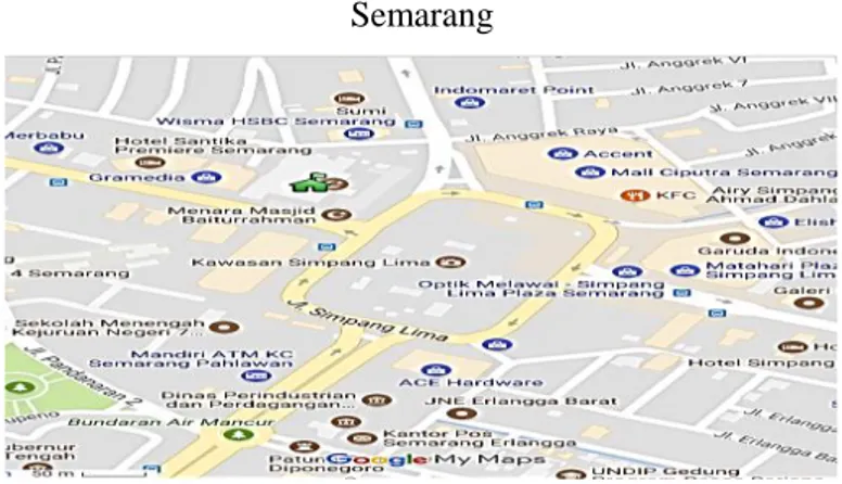 Gambar 1 : Peta lokasi Masjid Raya Baiturrahman  Semarang 