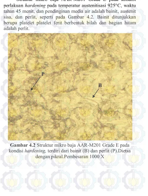 Gambar 4.2 Struktur mikro baja AAR-M201 Grade E pada 