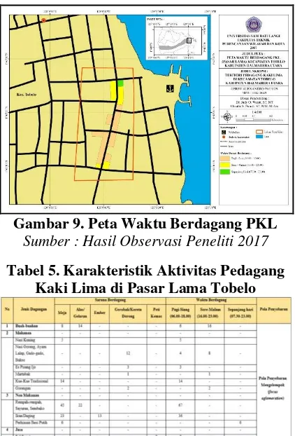 Gambar 9. Peta Waktu Berdagang PKL  