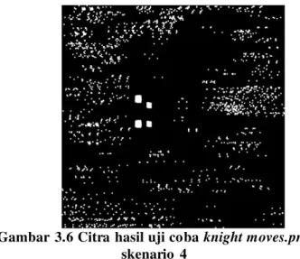 Gambar  3.6 Citra hasil uji coba knight moves.png   skenario 4 