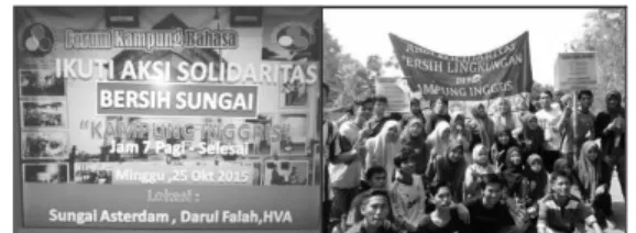 Gambar 5 Aksi solidaritas bersih lingkungan kampung  inggris oleh FKB (Forum Kampung Bahasa) 
