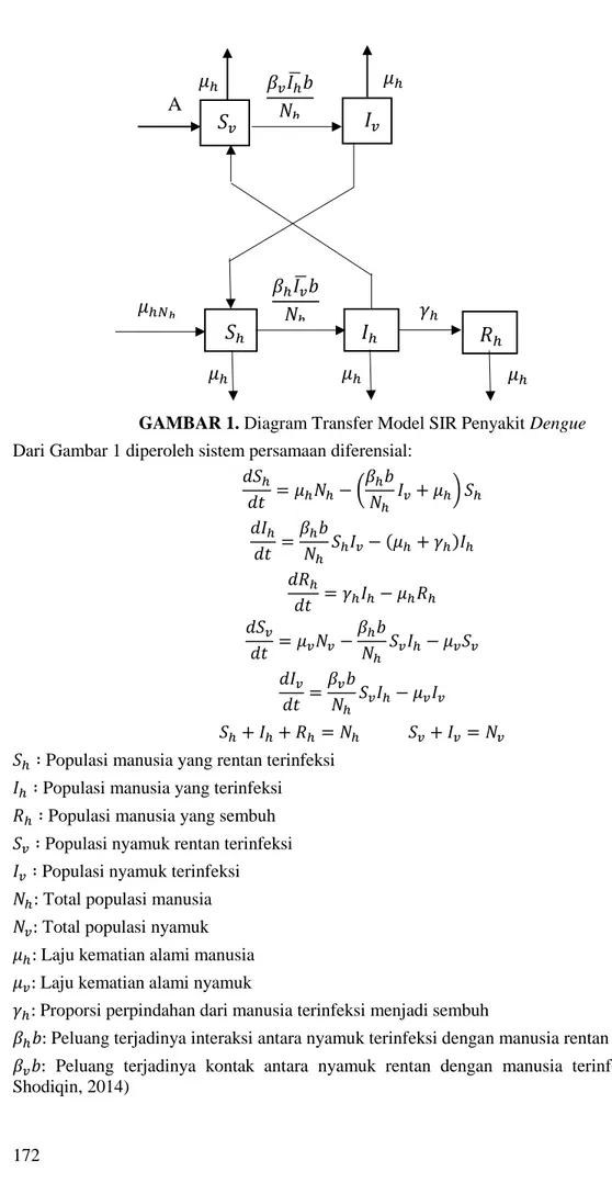 GAMBAR 1. Diagram Transfer Model SIR Penyakit Dengue 