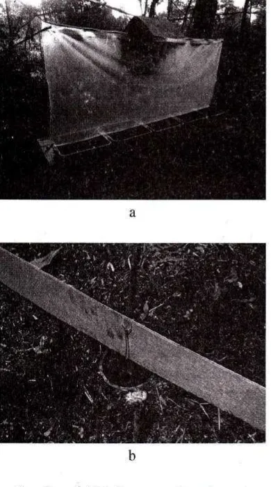 Gambar 3.1Light Pitfall trap trap + barrier a);+ barrier b); (Kautsar,20l3)
