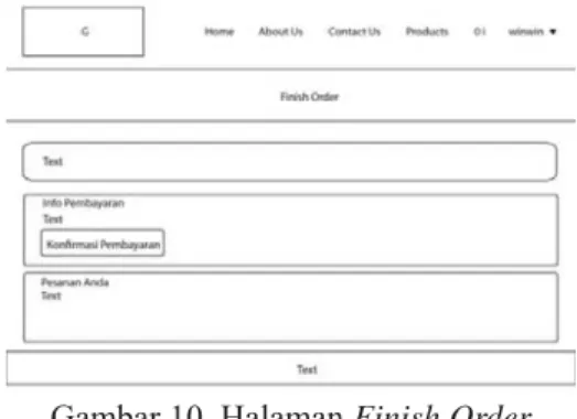 Gambar 10. Halaman Finish Order  Pada  tampilan  halaman  finish  order  ini  menampilkan  tampilan  mengenai  informasi  tentang  informasi  pembayaran 