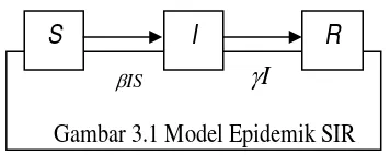 Gambar 3.1 Model Epidemik SIR 