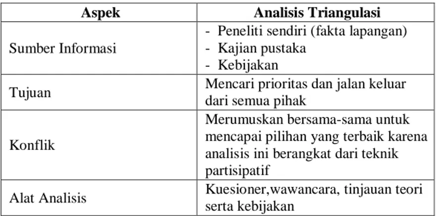 Tabel 3. 4 Analisa Triangulasi 