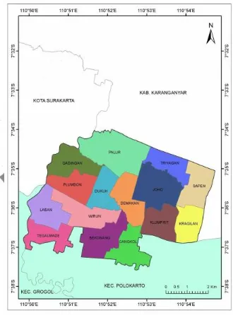 Gambar 4.8 Peta Wilayah Kecamatan Mojolaban 