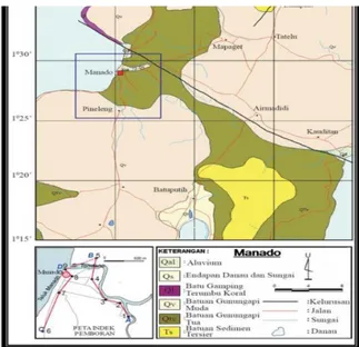 Gambar 1. Peta Geologi Lembar Manado  (Sompotan,2012) 
