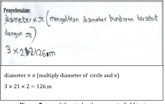 Figure 5. one of the student’s answer in field test 