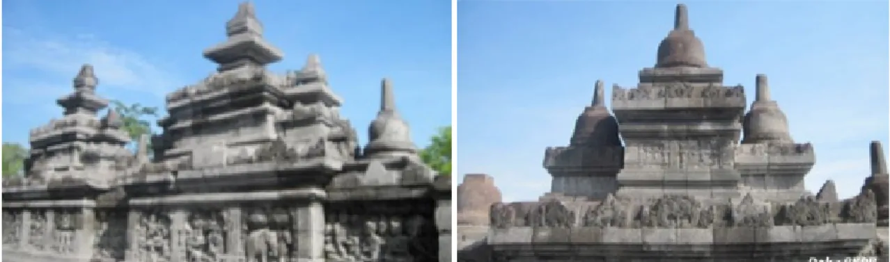 Gambar 12. Ornamen keben dan stupa pada kemuncak   kemuncak Candi Pawon (Sumber: https://  eksplorewisata.com/2017/11/candi-pawon-si-candi-mungil-nan-eksotis.html)