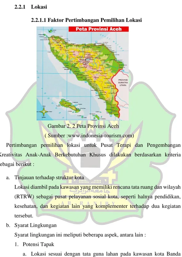 Gambar 2. 2 Peta Provinsi Aceh  ( Sumber :www.indonesia-tourism.com) 