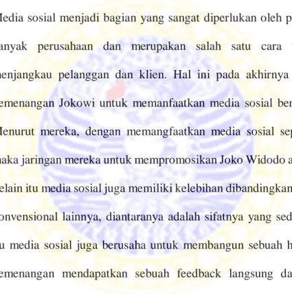 Gambar III.6 Strategi yang digunakan oleh tim pemenangan Joko Widodo dan Jusuf Kalla melalui  media sosial facebook