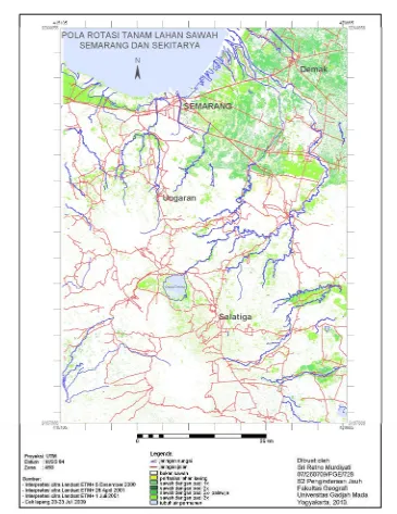 Gambar 1. Peta Pola Rotasi Tanam Lahan Sawah Wilayah Semarang dan  sekitarnya 