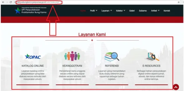 Gambar 5. Database Website yang Terintegrasi pada Website UPT  Perpustakaan Proklamator Bung Karno 