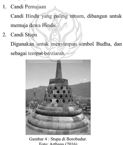 Gambar 4 : Stupa di Borobudur. 