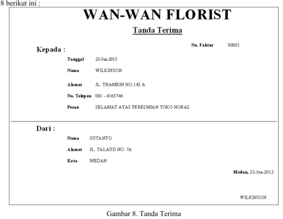 Gambar 8. Tanda Terima 6) Kwitansi Pembayaran