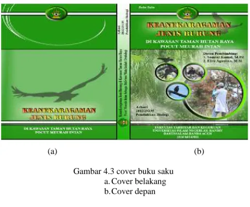 Gambar 4.3 cover buku saku a. Cover belakang b.Cover depan