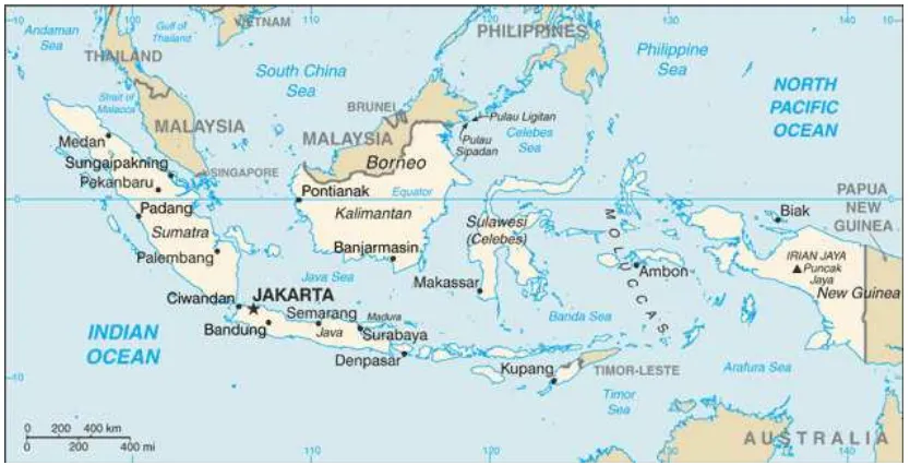 Figure 3.1 The map of Indonesia 