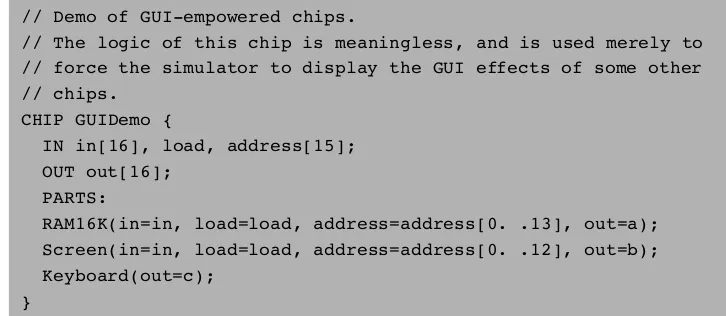 Figure A.4HDL deﬁnition of a GUI-empowered chip.