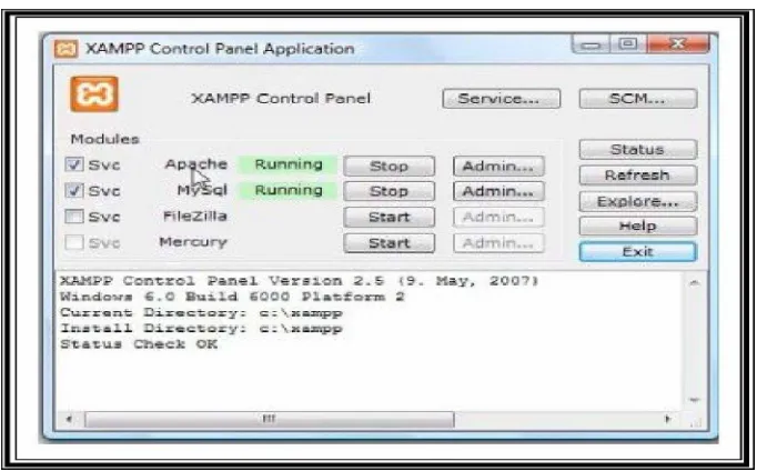Gambar 2.13 Xampp Control Panel Application. 