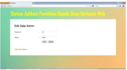 Gambar 13.  Menu Edit Data Admin 