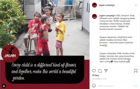 Gambar 3.7. Instagram Feed Jagain.campaign  (https://www.Instagram.com/p/BMYzSnfBwFI/)