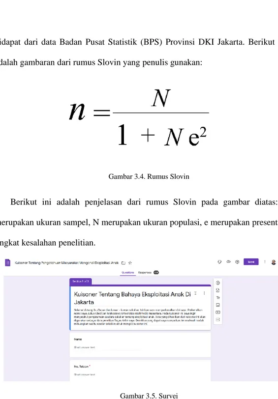 Gambar 3.4. Rumus Slovin 